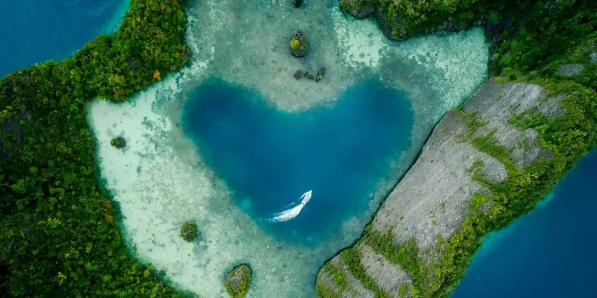 Vogelperspektive auf die Insel Dafelen, Raja Ampat