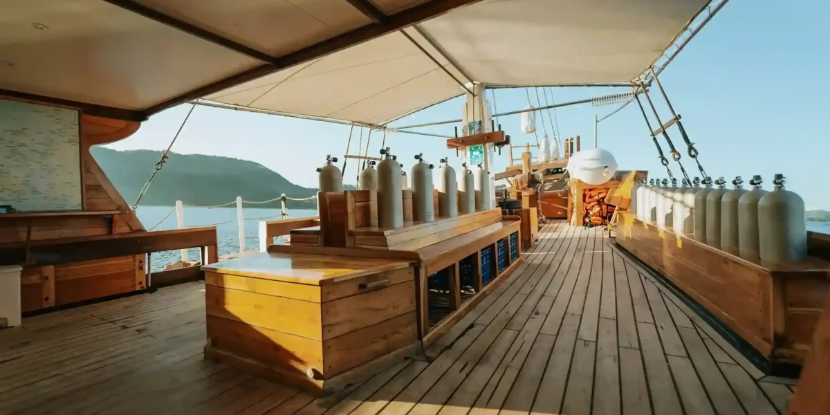 Cordelia Yacht Cruise Diving Equipment Deck - KomodoLuxury