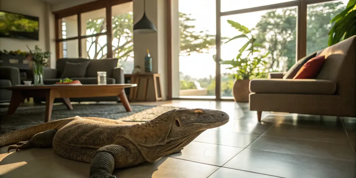 Komodowaran , der friedlich vor sich hin Komodowaran | Komodo Luxury