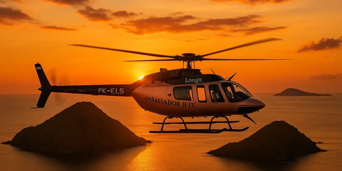 Sonnenuntergang der Insel Komodo | Helikopter Tour Komodo Luxury